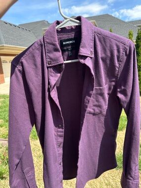 Bonobos Deep Plum Flannel Long-Sleeve Button-Down Shirt